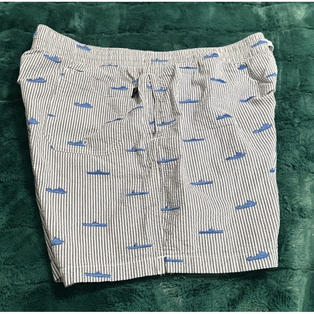 Chubbies Size XXL Nautical By Nature Stripe Seer Sucker Embroidered  Swim Shorts